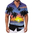 thumbnail image 4 of Men's Long Sleeve Hawaiian Print Pullover Shirt with Button Front and Pockets for Casual Wear, 4 of 6