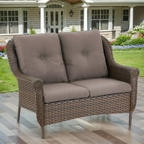 Gymojoy Outdoor Patio Loveseat,All-Weather Wicker Loveseat with Cushions Outdoor 2 Person Sofa Furniture for Garden, Balcony