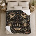 thumbnail image 5 of Printed Flannel Throw Blanket with Celestial Moths Barn Owls Holiday, 5 of 9
