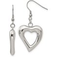 thumbnail image 2 of Chisel Stainless Steel Polished Heart Shepherd Hook Dangle Earrings - 52mm, 2 of 7