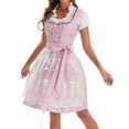 thumbnail image 3 of JTieacloth Dirndl Dresses Women, 3 Pcs Oktoberfest , Bavarian Dress for Halloween Carnival,Pink, 3 of 7