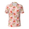 thumbnail image 2 of Daiia Floral Mugs And Strawberries Pattern Men’s Polo Shirts,Solid Deck Shirt,Classic Fit, Breathable Cotton Polo for Casual and Sport Wear-Medium, 2 of 7