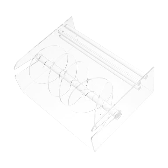 AURARMLET Clear Acrylic Label Roll Holder with Adjustable Sticker Dispenser for Office, Desktop, and Craft Use