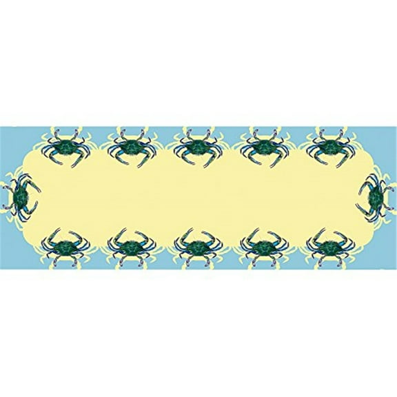 Betsy Drake RN004 13 x 36 in. Blue Crab Table Runner