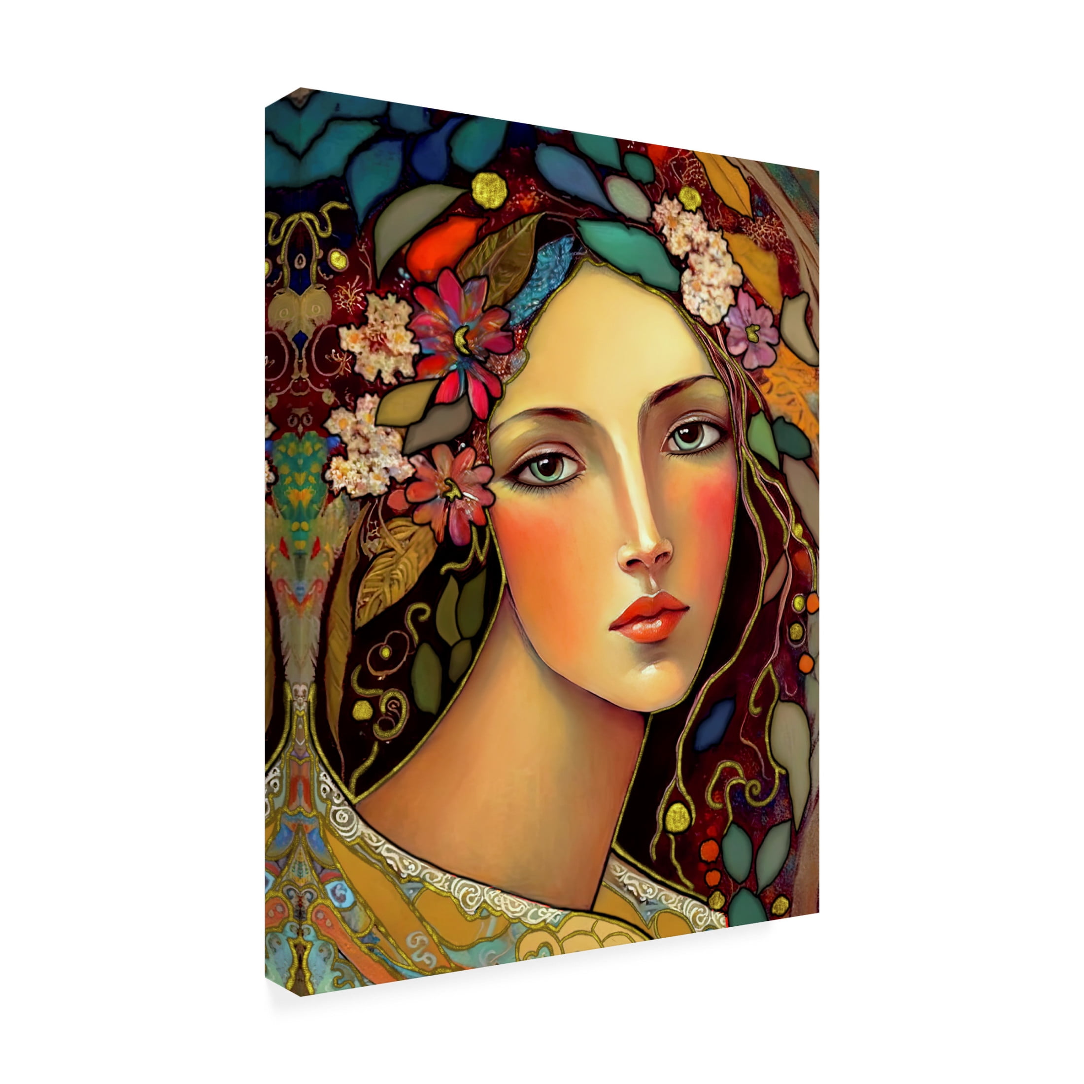 Canvas Wall Art - RomantzArt 'Renaissance Romance Adriana' Wall Art for Living Room, Bedroom, or Office Décor by Trademark Fine Art - 35 x 47 Inches