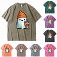 thumbnail image 2 of Godom Womens Funny Pumpkin Printed Shirts Halloween Short Sleeve Graphic Tees Fall T-Shirts Tops, 2 of 7