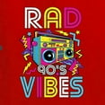 thumbnail image 2 of Rad 90's Vibes Vintage Womens Graphic T-Shirt, Red, Small, 2 of 5