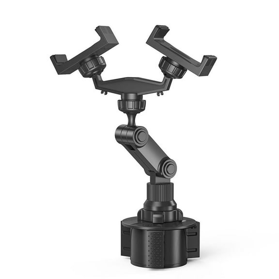 Dual Car Cup Holders Phone Mounts for 3-7 inch Mobile Phones Shockproof