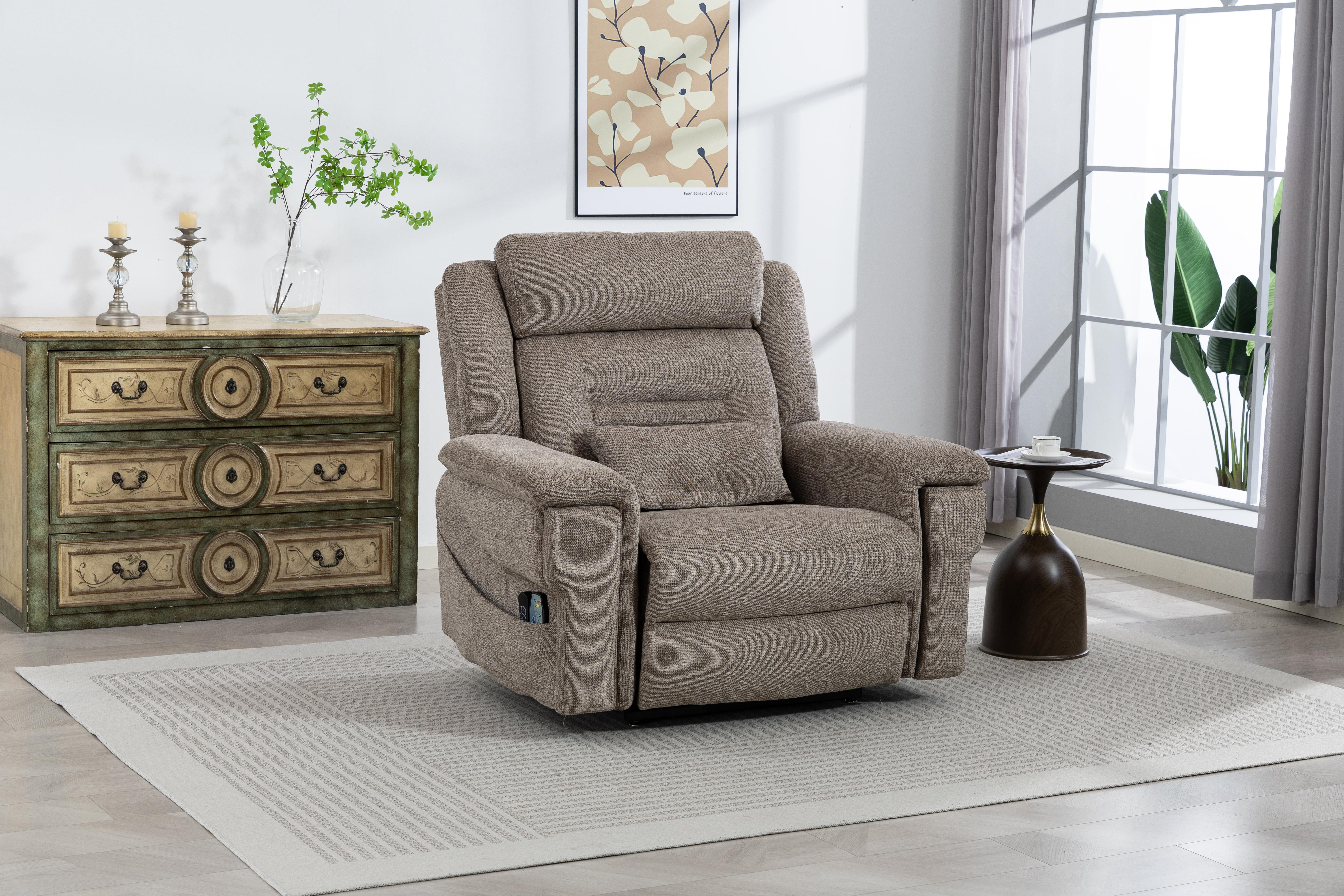 Power Lift Recliner for Elderly 28 Inch Wide Seat, Lay Flat Lift Chair with Heat Massage, Cup Holder & Wireless Phone Charger, USB Type C Charging, Big Tall 400 lbs
