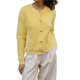 thumbnail image 2 of Cárdigan Informal de Mujer, Cuello Redondo, Estilo Holgado y Relajado, Tejido de Punto, Ideal para Salir. Amarillo Talla Única, 2 of 10