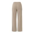 thumbnail image 6 of Womens Summer Palazzo Pants Wide Leg Loose Fit Flowy Beach Trousers Pleated Elastic Waist with Pockets for Travel,Beige,XXL, 6 of 8