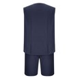 thumbnail image 3 of qolati Mens Linen Sets 2 Piece Outfits Beach Button Down Sleeveless Tank Tops Shorts Matching Set Hippies Wedding Activewear Sets, 3 of 4