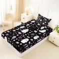 thumbnail image 4 of Manfei Boo Ghost Print Twin Sheets,Happy Halloween Bedding,3 Pieces,1 Flat Sheet,1 Fitted Sheet and 1 Pillowcase, 4 of 6