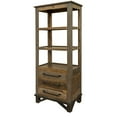 thumbnail image 2 of Peya 72 Inch Pier Bookcase, 3 Drawers, 2 Shelves, Gray and Brown Pine Wood, 2 of 4