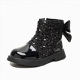 thumbnail image 2 of KPOPLK Girls Ankle Boots with Side Zipper & Lace Up – Stylish Comfort Shoes with Glitter for Toddlers Little Kids & Big Kids(11.5,Black), 2 of 5