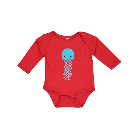 

Inktastic Blue Jellyfish Cute Jellyfish With Pink Ribbons Girls Long Sleeve Baby Bodysuit
