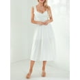 thumbnail image 3 of Women Long Dress, Sleeveless V-neck Lace Patchwork Summer A-line Dress Slit Dress, 3 of 10