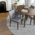 thumbnail image 3 of Kenza Mid-Century Style 5 Piece Solid Wood Dining Set Walnut Brown, 3 of 6