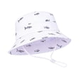 thumbnail image 2 of XUNKUSGA UPF 50+ Bucket Hat Sun Protection Cute Wide Brim Summer Outdoor Play Beach Hat Skin Friendly Toddler Sun Hats for Boys Girls with Chin Strap,White,2-3 Y, 2 of 9