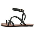 thumbnail image 2 of DADAWEN Women Ankle Strap Sandals Flat Thin Summer Casual Black7 US, 2 of 4