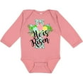 thumbnail image 3 of Inktastic He Is Risen Floral Print Cross with Beautiful Flowers Boys or Girls Long Sleeve Baby Bodysuit, 3 of 5