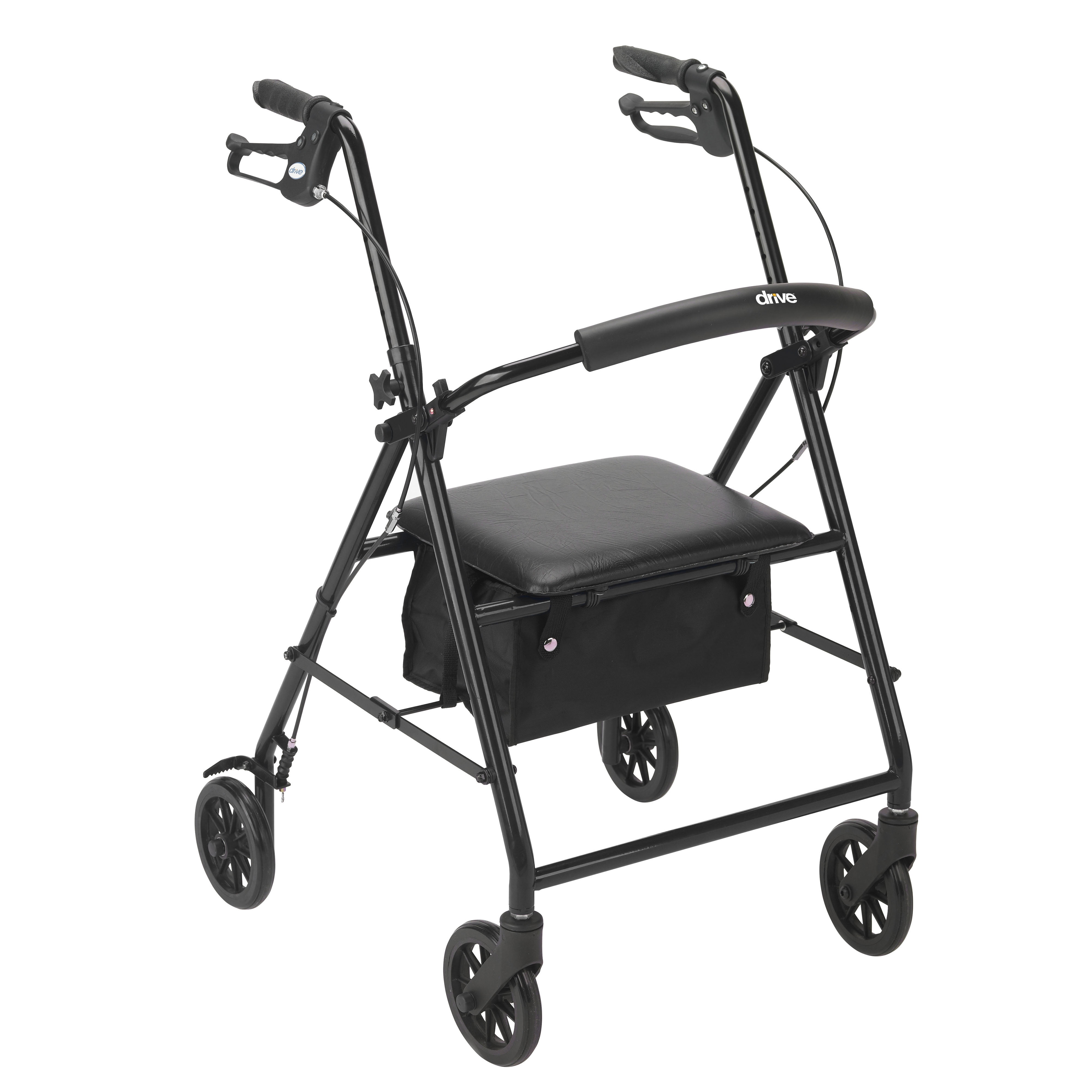 Drive Medical Rollator Rolling Walker with 6" Wheels, Black