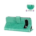 thumbnail image 5 of TECH CIRCLE for Google Pixel 8 Pro Wallet Case for Women, Card Holder Embossed Mandala Flower Flip PU Leather Magnetic Protective Kickstand Cover with Lanyard for Google Pixel 8 Pro 2023,Green, 5 of 9