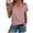 Pink #1, variant on Womens Summer Tops Cap Sleeve Front Twist Knot V Neck T Shirts Draped Blouses Casual Loose Fit tees Pink S