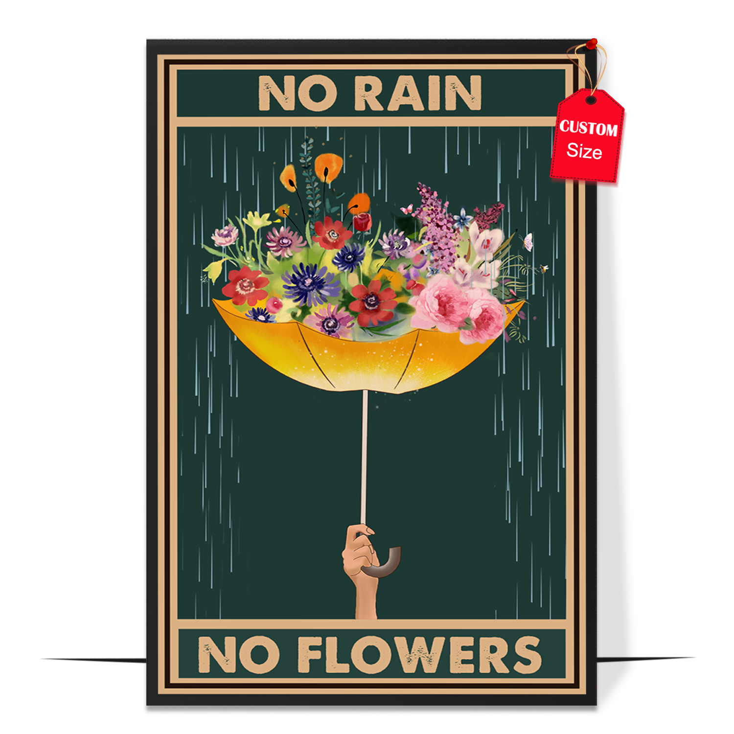 LOLUIS No Rain No Flowers Poster, Vintage Mental Health Awareness
