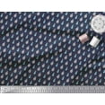 thumbnail image 2 of Soimoi Blue Rayon Fabric Brush Stroke & Pine Fruits Printed Craft Fabric by the Yard 42 Inch Wide, 2 of 3