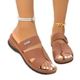 thumbnail image 4 of Women Arch Support Slides Orthotic Walking Sandals Orthopedic Sandals Summer Plus Size Beach Wedge Shoes Brown 7.5(40), 4 of 9