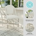 thumbnail image 3 of Martha Stewart Set of 2 Indoor-Outdoor Stackable Bistro Counter Stools with Gray Woodgrain Aluminum Finish Frame, White/Gray Woven Rattan Back/Seat, 3 of 9