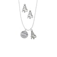 thumbnail image 2 of Delight Jewelry Silvertone Raphael Angel - Round Seal Silver tone Zig Zag Christmas Tree Charm Necklace and Stud Earrings, 2 of 4
