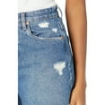 thumbnail image 3 of BLANK NYC High Rise Raw Hem Second Round Distressed Denim Shorts-Blue / 26, 3 of 7