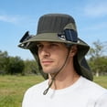 thumbnail image 5 of Solar Powered Fishing Hat with Fan Wide Brim 3 Speed Adjustable Cooling Sun Hat USB Solar Charging for Men Outdoor Hiking Gardening by PALIFEUR, 5 of 8
