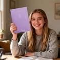 thumbnail image 4 of Purple Pastel Lined Notebook 7.28 x 10.16 Inches, Cute Softcover Writing Journal, Single Bulk Stationery Notebook for Office Memos, Travel Journaling & Daily Schedule Planning, 4 of 7