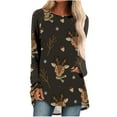 thumbnail image 2 of Pntutb Mujeres Casual Manga Larga Cuello Redondo tops Blusa Suelta Navidad Impreso Camisas Pntutb Pntutb-3798, 2 of 5