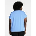 thumbnail image 5 of Terra & Sky Women's Plus Scoop Neck Tunic Tee With Short Sleeves, Sizes 0X-5X, 5 of 5