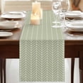 thumbnail image 3 of Table Runners 70 Inches Long Dress Scarves, Sage Green Geometric Farmhouse Coffee/Dining/Kitchen Table Decor, Holiday Table Runner, Minimalism Solid Color Striped Lines 13x70 Inch, 3 of 9