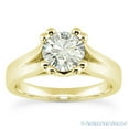 thumbnail image 2 of Round Cut Charles & Colvard Forever Brilliant Cathedral Solitaire Engagement Ring in 14k Yellow Gold, 2 of 4
