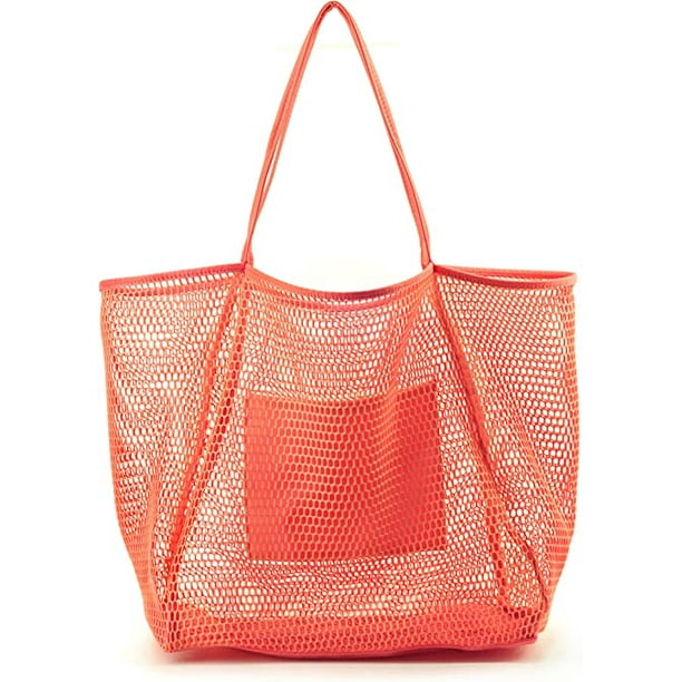 Mesh Beach Tote Bag Womens Shoulder Handbag