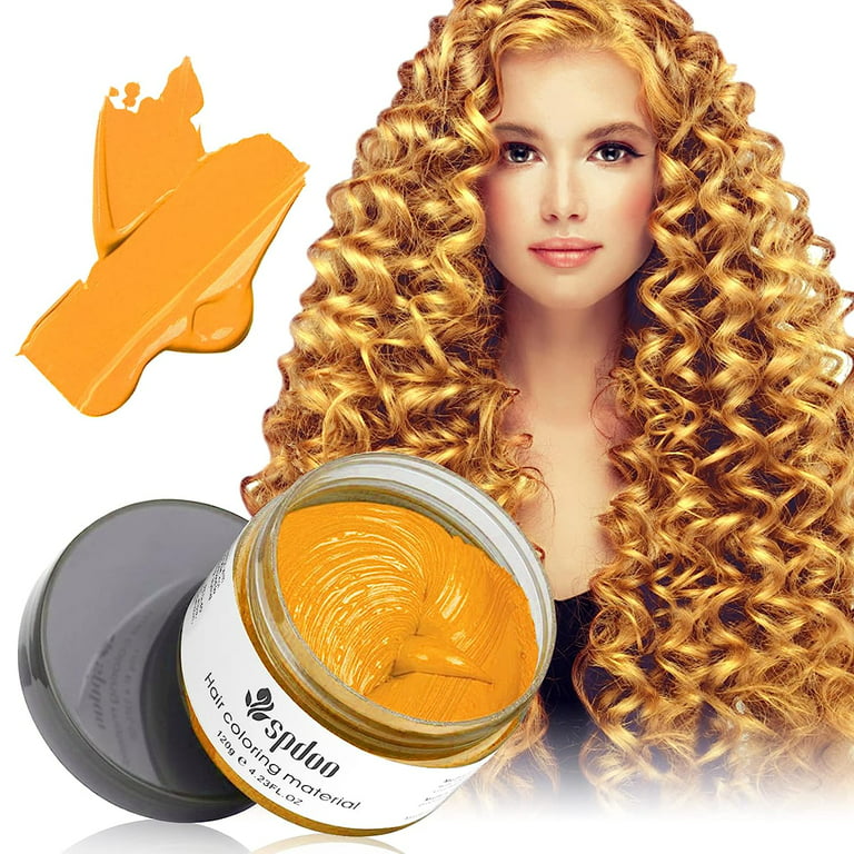Hair Color Wax, Gold Temporary Modeling Hair Wax DIY Color Dye Styling  Cream Mud Instant Washable Beard Hairstyle Wax For Daily & Party Use