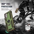 thumbnail image 4 of Moto G Stylus 5G 2022 Military-Grade Case - Olive Green, Kickstand, Magnetic Ring Holder, Screen Protector, 4 of 17