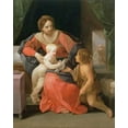 thumbnail image 2 of Reni, Guido 12x14 Black Ornate Wood Framed with Double Matting Museum Art Print Titled - Virgin and Child with Saint John the Baptist, 2 of 4
