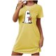 thumbnail image 1 of Camisón corto de talla grande para mujer, camisón de manga corta con estampado de pecho a la moda, camisón para mujer, 1 of 2