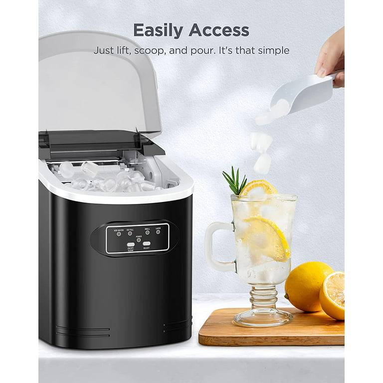 Ice Makers Countertop with Self-Cleaning, 26.5Lbs/24Hrs, 9 Cubes Ice Ready  in 6~9Mins, Portable Ice Maker with Ice Scoop/Basket for