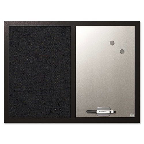 Wall Mounted 24"x18" Magnetic Dry Erase Whiteboard & Cork Board Combo Board Set 