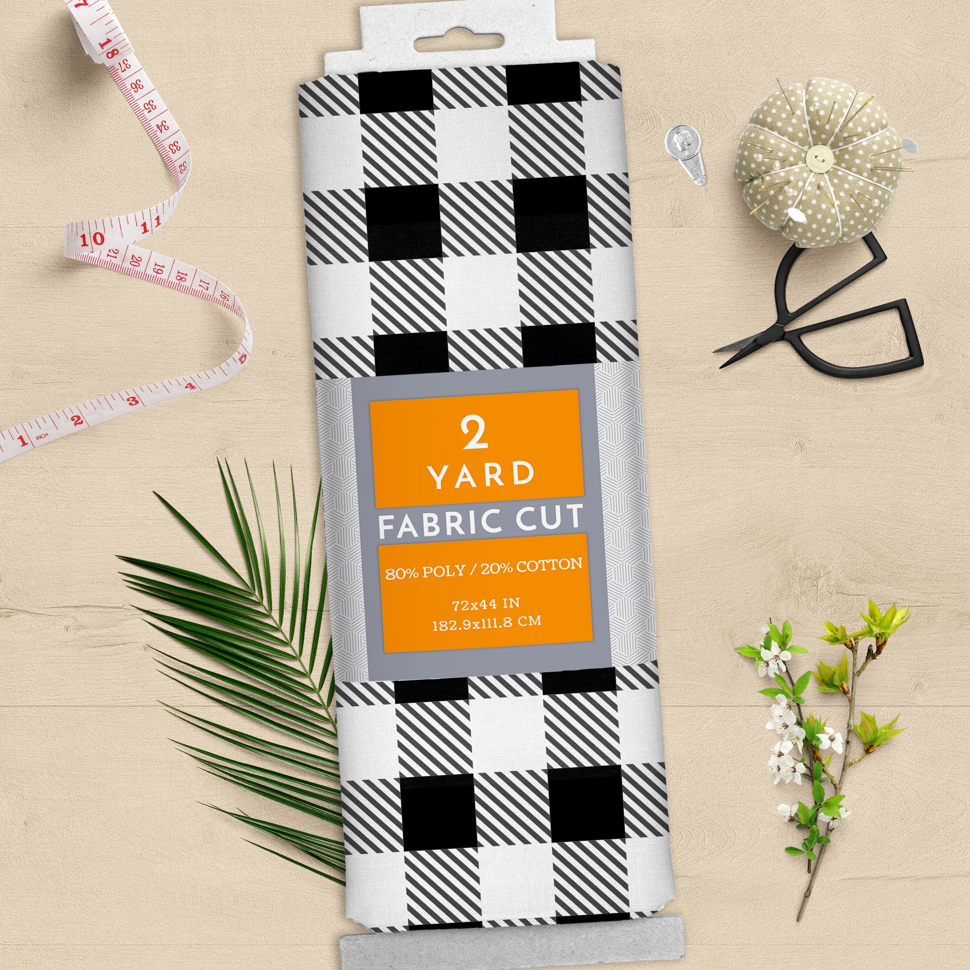 (2 pack) 2 Yards 100% Cotton Gingham, Black, 44" Wide for Crafts by David Textiles