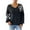 Black, variant on Women's Floral Ribbon Embroidery Sweater V-Neck Knit Top Acrylic Soft Pullover Casual Loose Fit Blouse Elegant Embroidered Sleeves Autumn Winter Fashion S-XL
