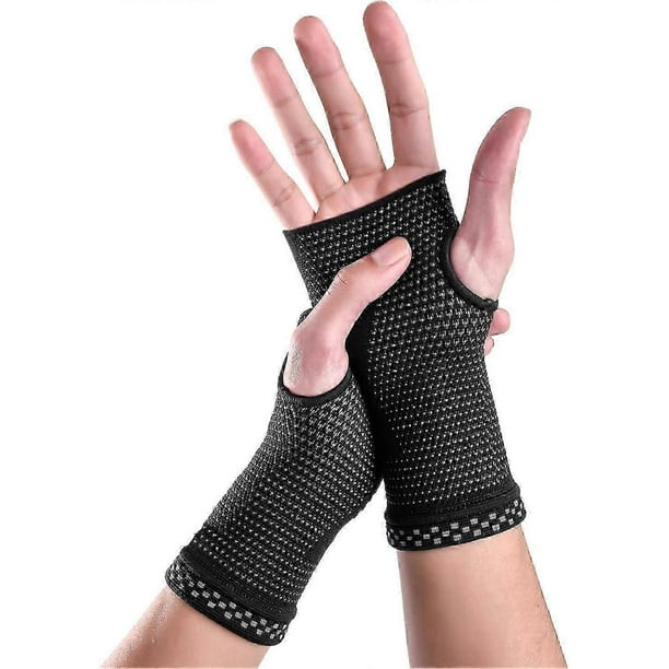 Wrist Supports 2 Pack , Wrist Brace Compression Sleeves for Carpal Tunnel and Wrist Pain Relief, Tendonitis, Arthritis(Black,Medium)